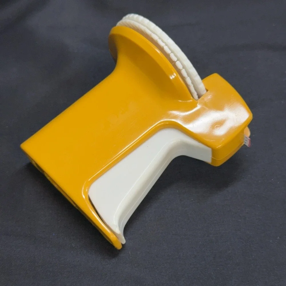 Vintage Rotex 3/8in Embossing Label Maker Yellow Handheld USA Primark Tape Gun